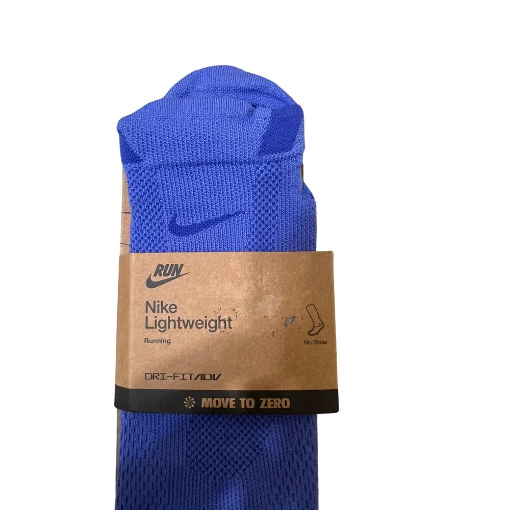 Nike Running Socks Mens Large Blue New Dri-Fit ADV No Show HV6931-570